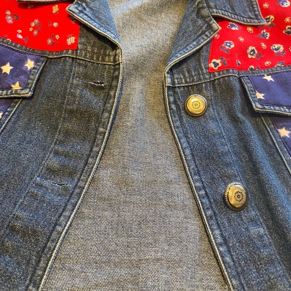 Stonebridge Viscose Denim Vest with Red and Blue Accents - Picture 5 of 8
